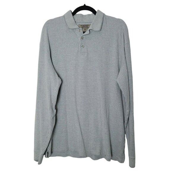 Polo Other - Northern Apparel Men's Collared Sweater Polo Sweater XXL Gray Ribbing Causal